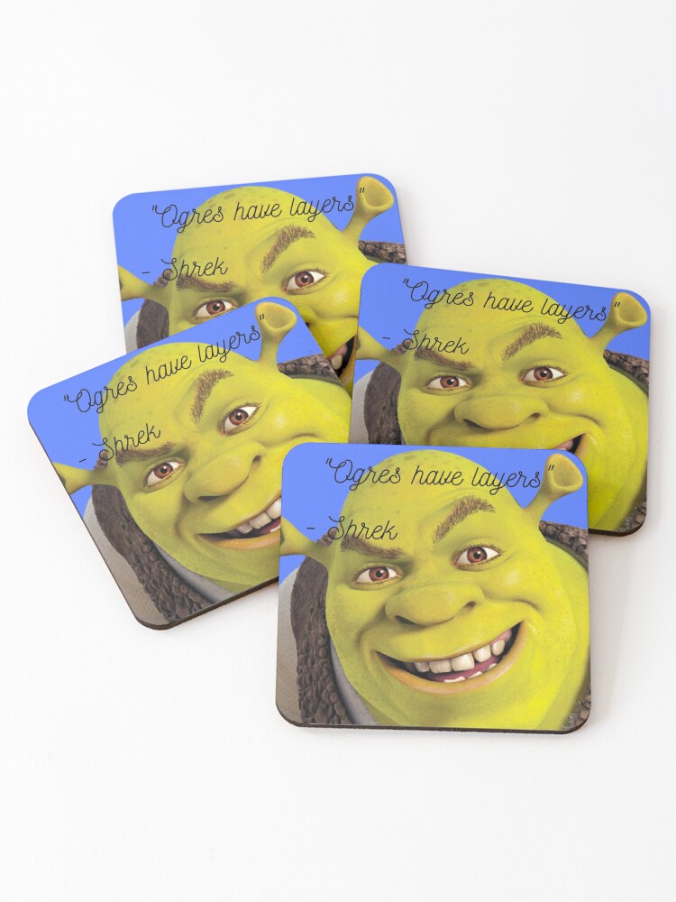 One Of Shrek S Many Quotes Coasters Set Of 4 By Lebbo Redbubble