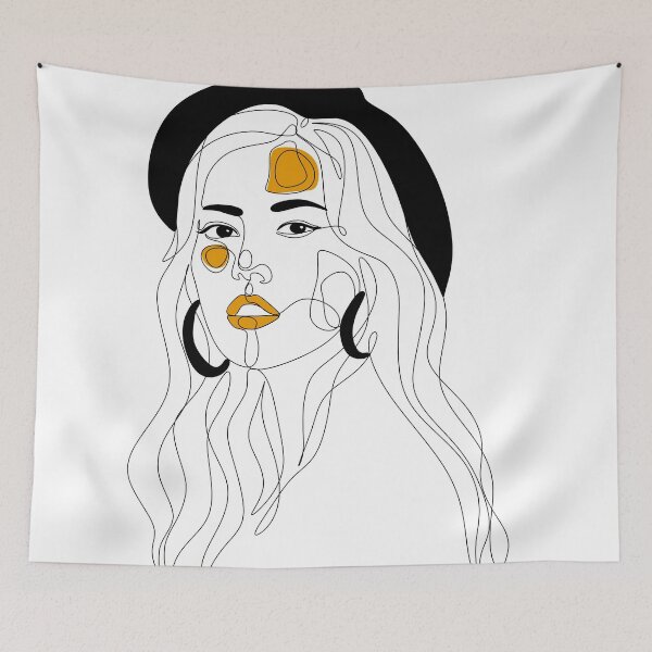 Item preview, Woman face vector. Portrait of young woman with hair. Face of beautiful girl. Hand-drawn illustration. Beauty salon logo. Line drawing. Line illustration. Strong woman. One line face designed and sold by OneLinePrint.