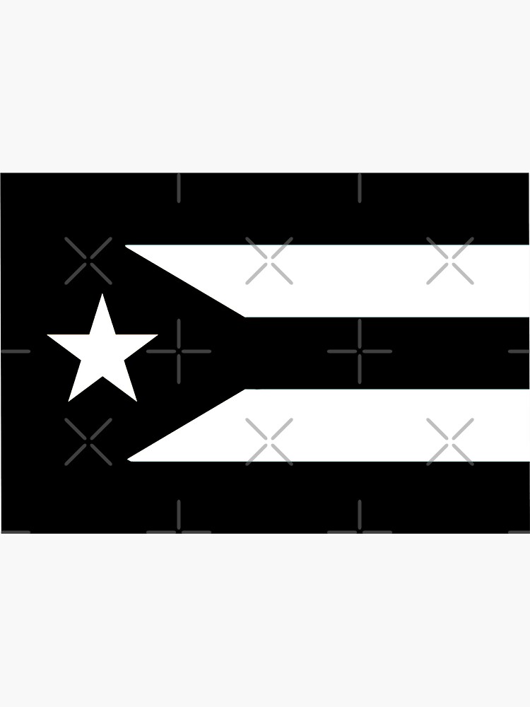 Puerto Rico Resistance Black and White Flag Sticker