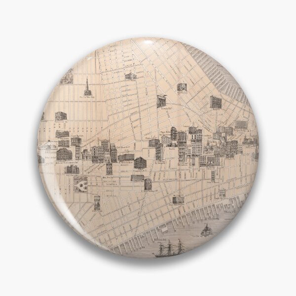 Item preview, Vintage NYC Monument & Landmarks Map (1870) designed and sold by BravuraMedia.