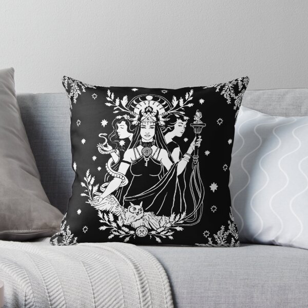 Hekate Triple Goddess Throw Pillow