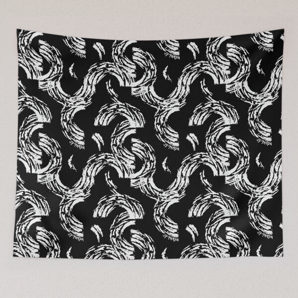 Item preview, Tossed Semi-Circles Linoleum Block Print in White designed and sold by JD-PANDA.