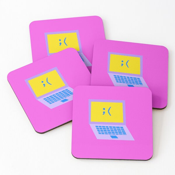 Item preview, sad winky face laptop designed and sold by femme McCulley.