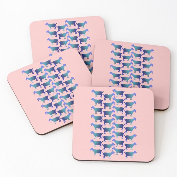Item preview, Seamless Blue Goat Pattern (on peach pink) designed and sold by Davey's Designs.