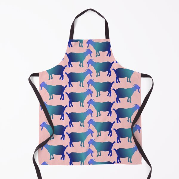 Item preview, Seamless Blue Goat Pattern (on peach pink) designed and sold by Davey's Designs.