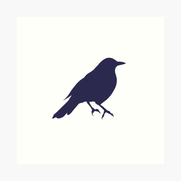 Cute Blackbird silhouette Art Print