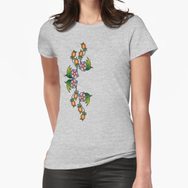 simple floral Fitted T-Shirt