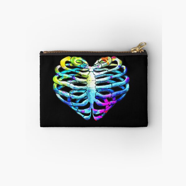 Item preview, Skeleton rib heart,, Rimbow watercolor ribcage, rib cage, heart shape designed and sold by Collagedream.