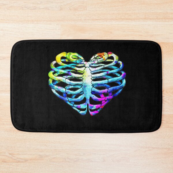 Item preview, Skeleton rib heart,, Rimbow watercolor ribcage, rib cage, heart shape designed and sold by Collagedream.