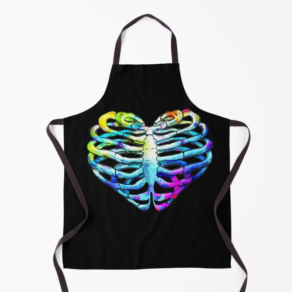 Item preview, Skeleton rib heart,, Rimbow watercolor ribcage, rib cage, heart shape designed and sold by Collagedream.