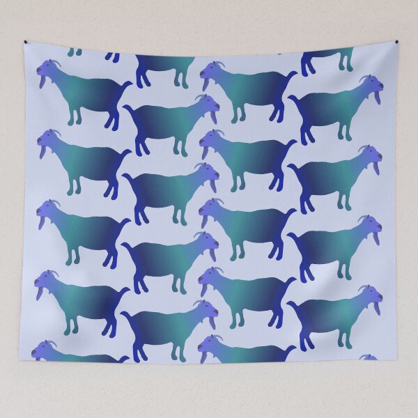 Item preview, Seamless Blue Goat Pattern (on baby blue) designed and sold by Davey's Designs.