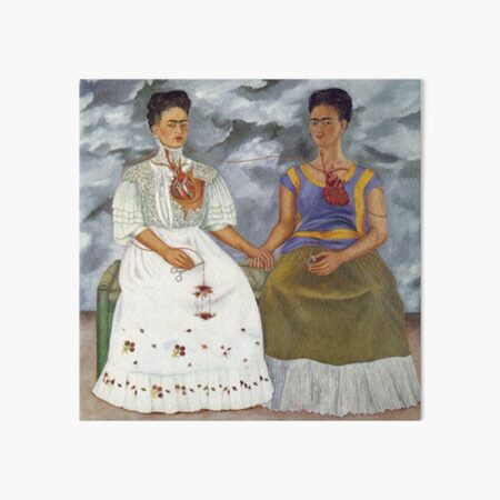 the two Fridas, the two Fridas Art Board Print
