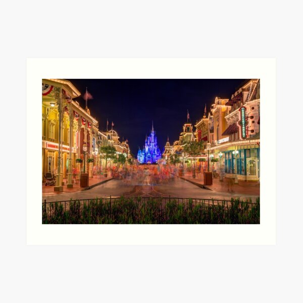 Nighttime On Main Street USA Art Print