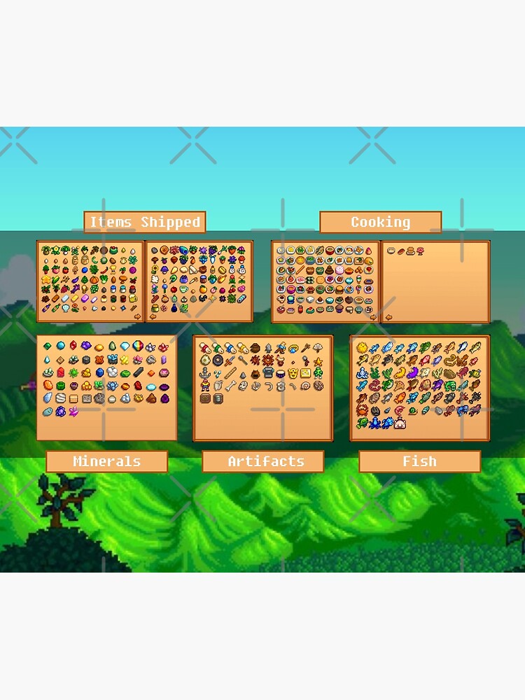 Stardew Valley Item List Poster&quot; Greeting Card for Sale by 