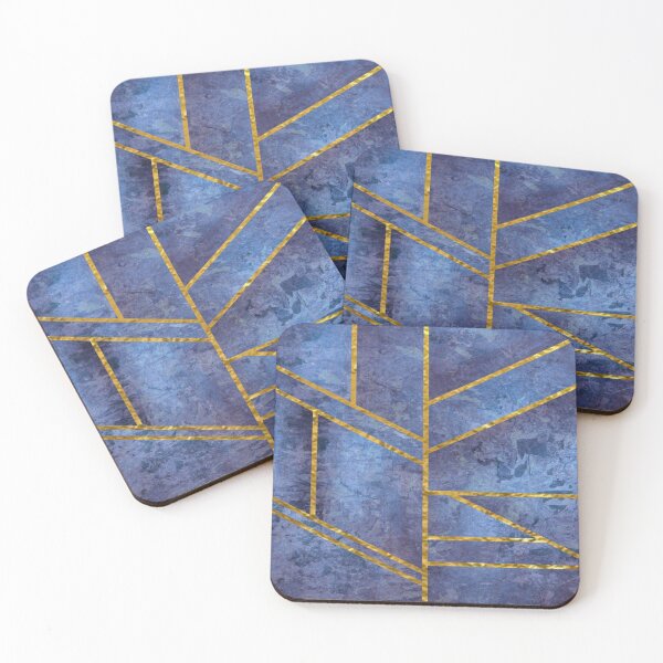 Item preview, Abstract blue design with Gold stripes.  decorating, glitter designed and sold by jayne0524.