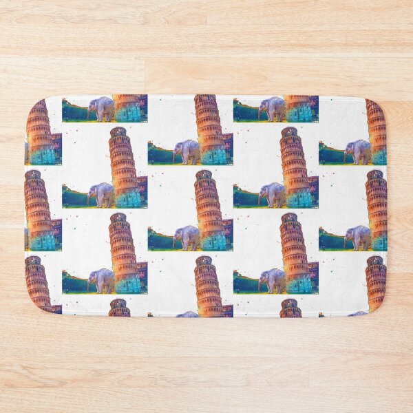 Item preview, Elephant Leaning Tower of Pisa Watercolor Art designed and sold by lowodesigns.