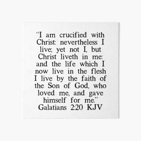 Galatians 2:20 KJV Art Board Print