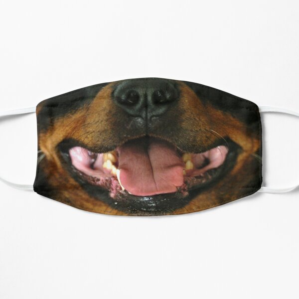 rottweiler dog funny face mask rottie Flat Mask