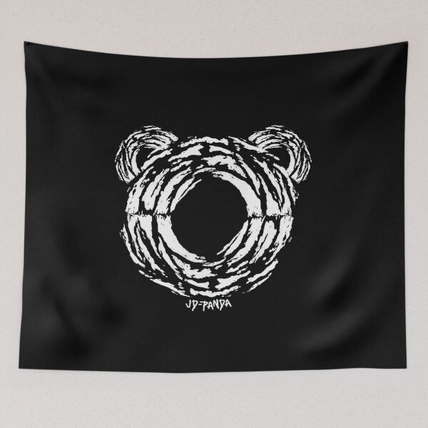 Item preview, Panda Bear Outline Linoleum Block Print in White designed and sold by JD-PANDA.