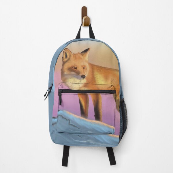 Item preview, Red fox in the sunset looking to the horizon designed and sold by Brushes with Nature.