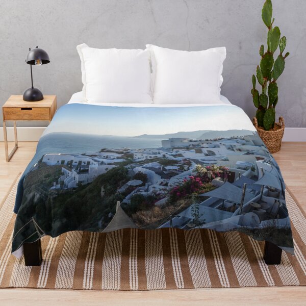 Item preview, Santorini island hills, white houses, Greece designed and sold by WanderlustBunny.