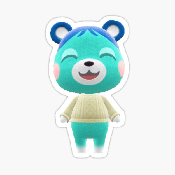 "ACNH Bluebear Smiling" Sticker by -StarRainbow- | Redbubble