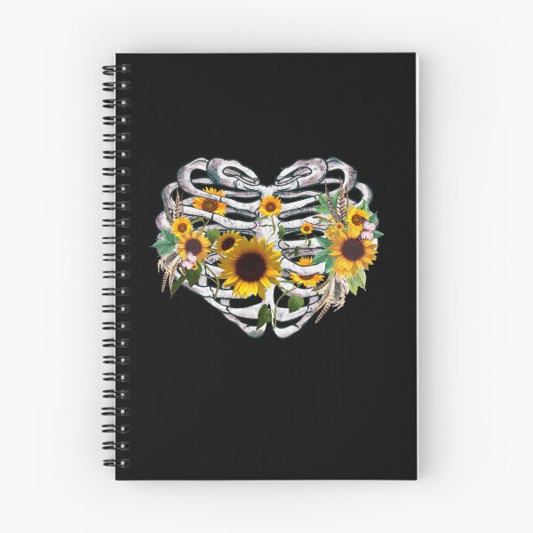 Item preview, Skeleton rib heart, Bones and Botany,sunflowers, Broken, heart, watercolor design, heart disease awareness designed and sold by Collagedream.