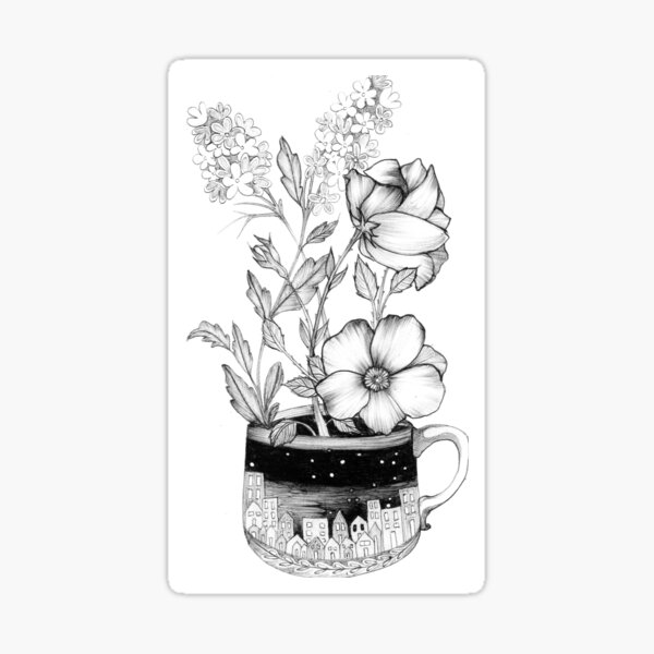Item preview, Tea cup of flowers designed and sold by moynagh.