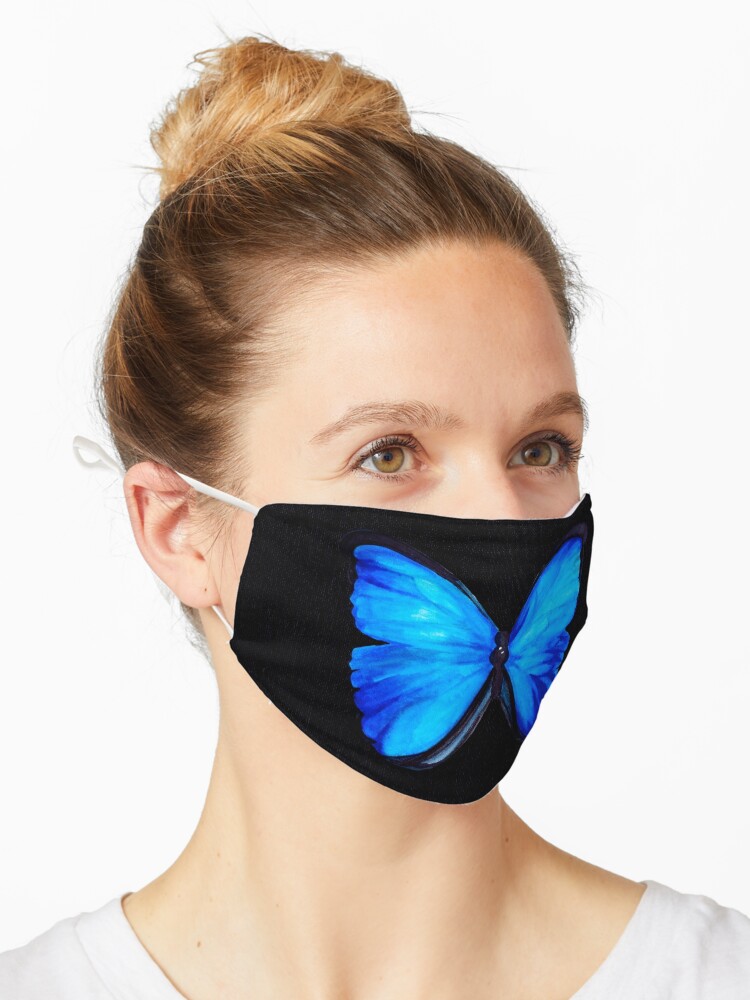 black mask with butterfly