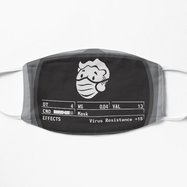 White Pip Boy Mask Flat Mask