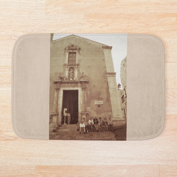 Item preview, Ancianos sentados fuera de una iglesia - Taormina, Sicilia designed and sold by LucaRocchini.