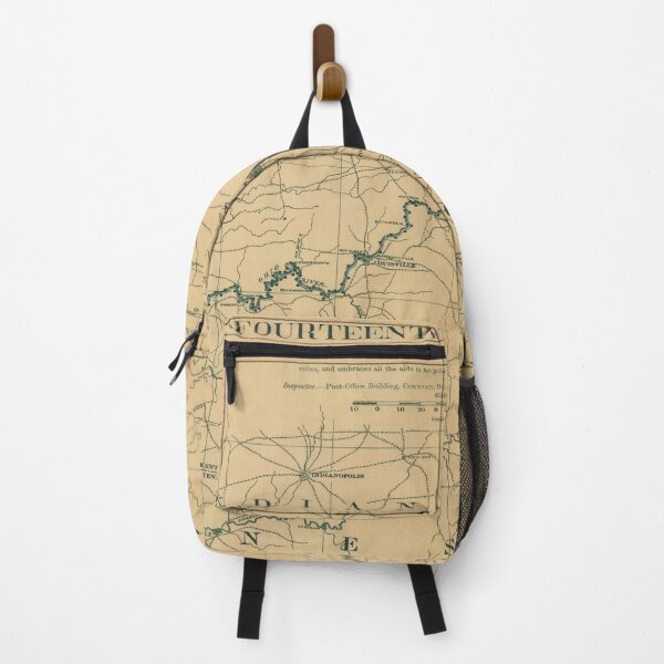 Vintage Map of Ohio River Lighthouses (1897) Backpack