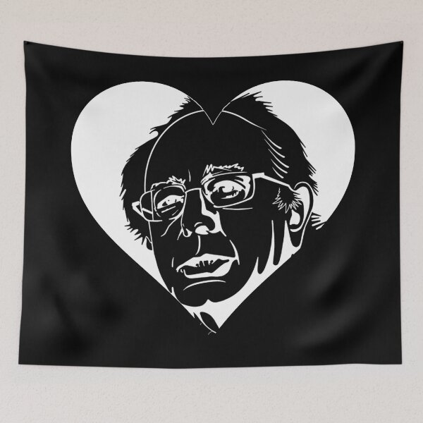 Item preview, white bernie sanders heart designed and sold by Gossip Rag.