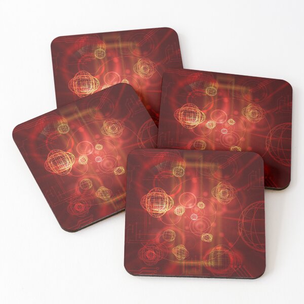 Item preview, Scientific abstract objects flying on red background designed and sold by Maks08.