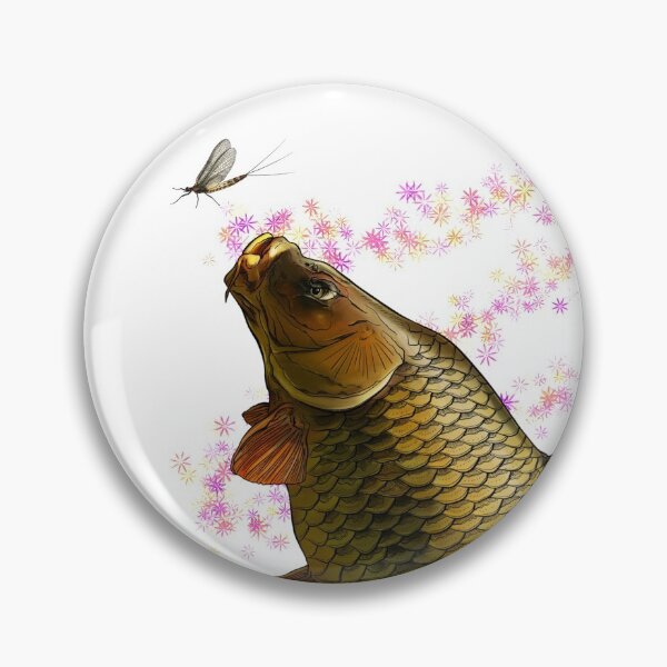 Item preview, Colored fly mirror carp designed and sold by InkFish Art.