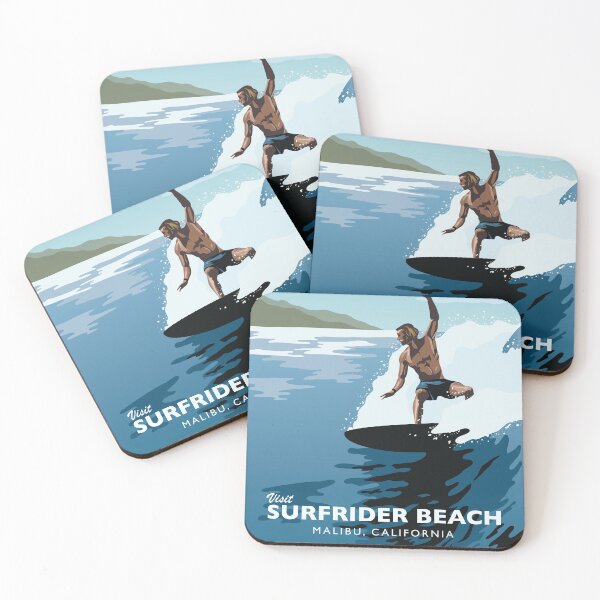 Item preview, Surfrider Beach Travel Poster  designed and sold by Meghan Cleary.