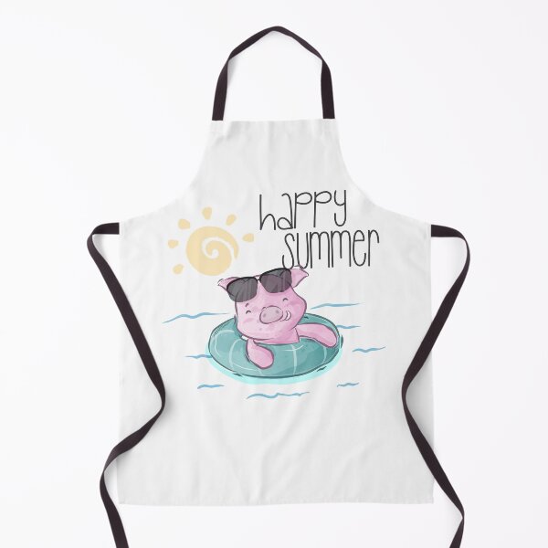 Item preview, happy summer cute cartoon pig designed and sold by dogan ksa.