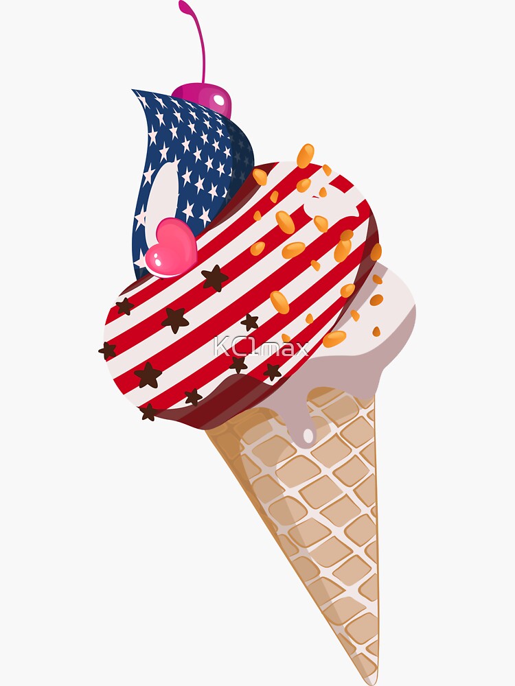 “World Flags Ice Cream / America Ice Cream” Sticker by KC1max | Redbubble