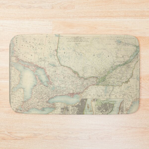 Item preview, Vintage Map of Ontario and Quebec (1912) designed and sold by BravuraMedia.