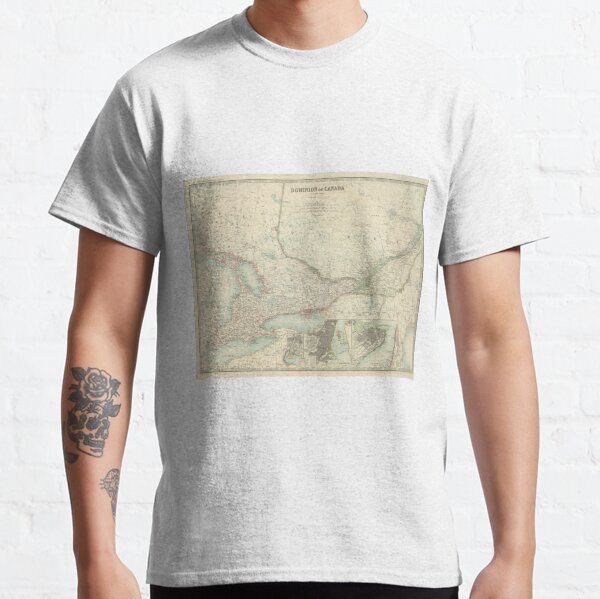 Vintage Map of Ontario and Quebec (1912) Classic T-Shirt