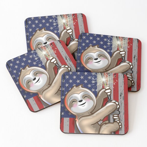 Item preview, Patriotic American Sloth Sparklers designed and sold by pablomendoza.
