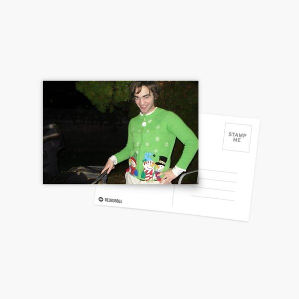 Robert Pattinson Christmas Sweater Postcard