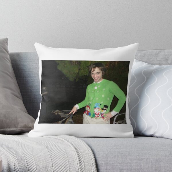 Robert Pattinson Christmas Sweater Throw Pillow