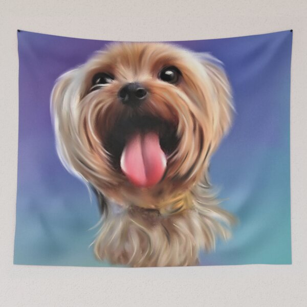 Item preview, Yorkshire Terrier Puppy Dog Digital Oil Painting designed and sold by adriana-holmes.