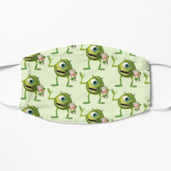 Mike Wazowski corre en Dunkin Mascarilla plana