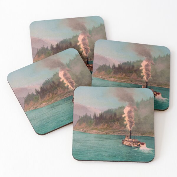 Item preview, The Columbia Below The Cascades - Circa 1901 Photochrom designed and sold by warishellstore.