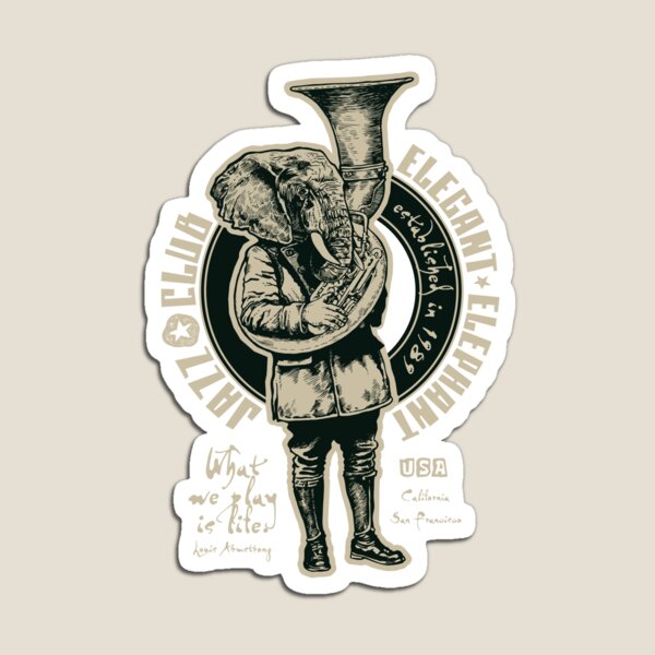 Item preview, Jazz club Elephant designed and sold by JackJumpingsack.