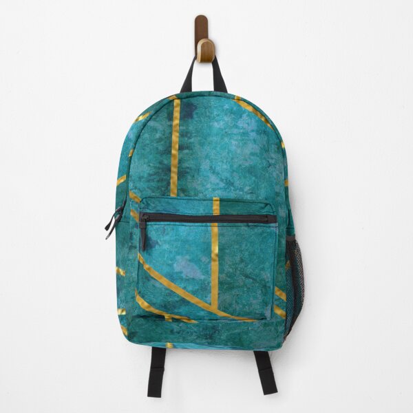 Item preview, Abstract turquoise design with Gold stripes.  decorating, interior design designed and sold by jayne0524.