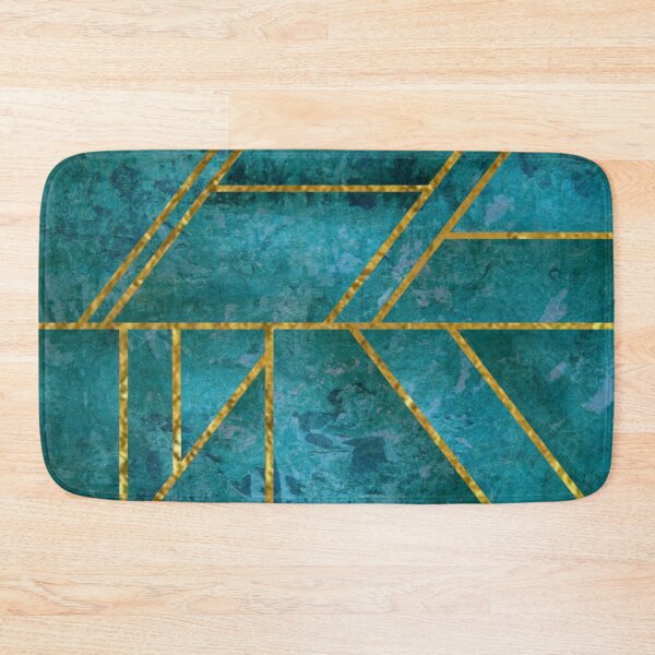 Item preview, Abstract turquoise design with Gold stripes.  decorating, interior design designed and sold by jayne0524.