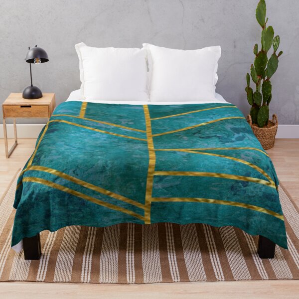 Item preview, Abstract turquoise design with Gold stripes.  decorating, interior design designed and sold by jayne0524.